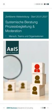 Titelseite des Flyers zur SG-zertifizierten Weiterbildung Systemische Beratung & Prozessbegleitung in Leipzig.